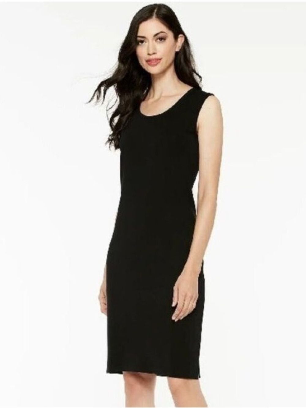 Ming Wang Sleeveless Sheath Knit Dress, Black, See Fit Guide. $228 MSRP